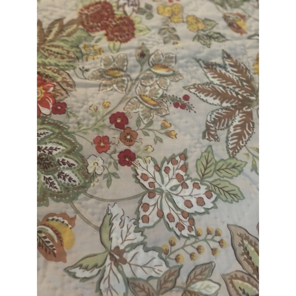 Pottery Barn Floral Euro Quilted Pillow‎ Sham Cover  Reversible